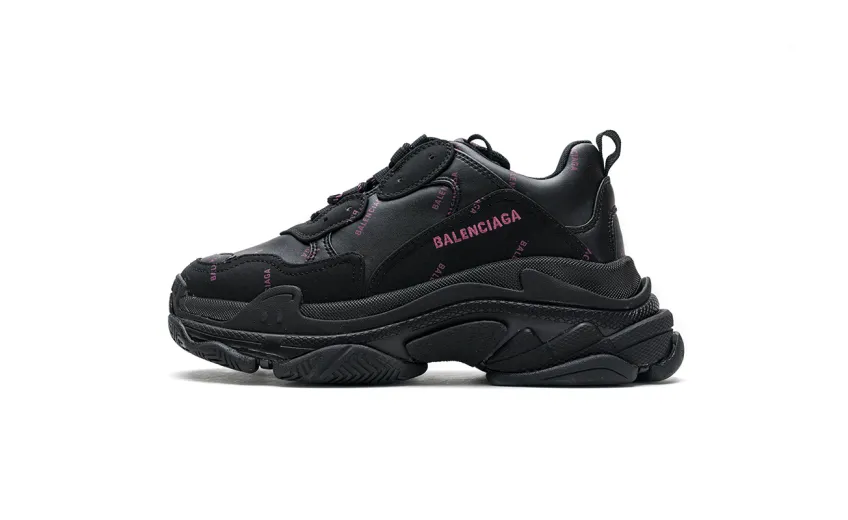 Bstsneaker- Balenciaga Triple S Letter Black Pink 524039 W2FA1 7635 