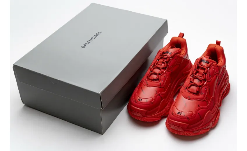 Bstsneaker- Balenciaga Triple S Letter Bright Red 524039 W2FA1 7632 