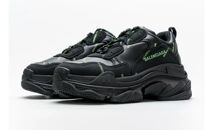 Bstsneaker- Balenciaga Triple S Letter Fluorescent Yellow 524039 W2FA1 7633 