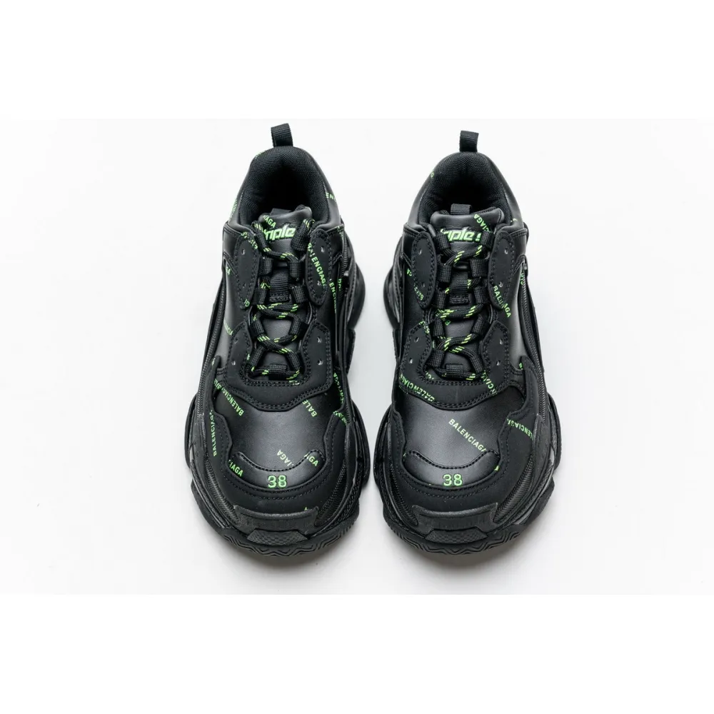 Bstsneaker- Balenciaga Triple S Letter Fluorescent Yellow 524039 W2FA1 7633 