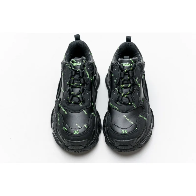 Bstsneaker- Balenciaga Triple S Letter Fluorescent Yellow 524039 W2FA1 7633 