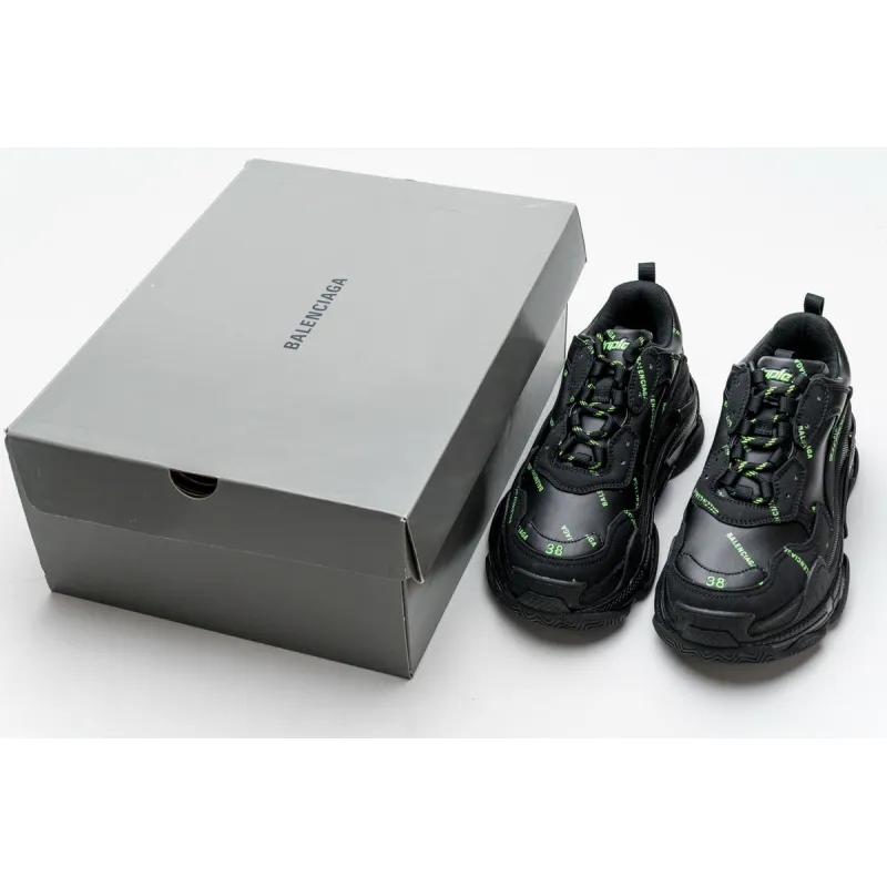 Bstsneaker- Balenciaga Triple S Letter Fluorescent Yellow 524039 W2FA1 7633 