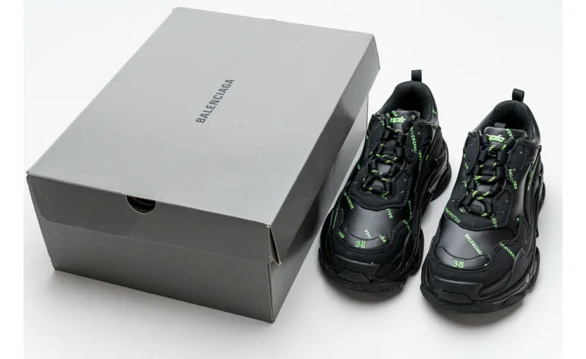 Bstsneaker- Balenciaga Triple S Letter Fluorescent Yellow 524039 W2FA1 7633 