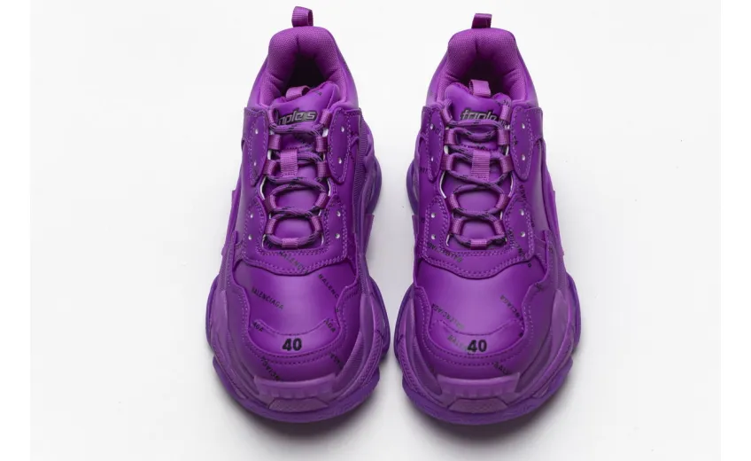 Bstsneaker- Balenciaga Triple S Letter Plum Red 536737 W2FA1 9016 