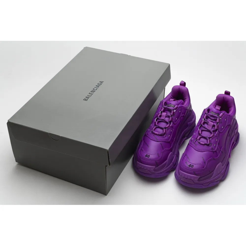Bstsneaker- Balenciaga Triple S Letter Plum Red 536737 W2FA1 9016 