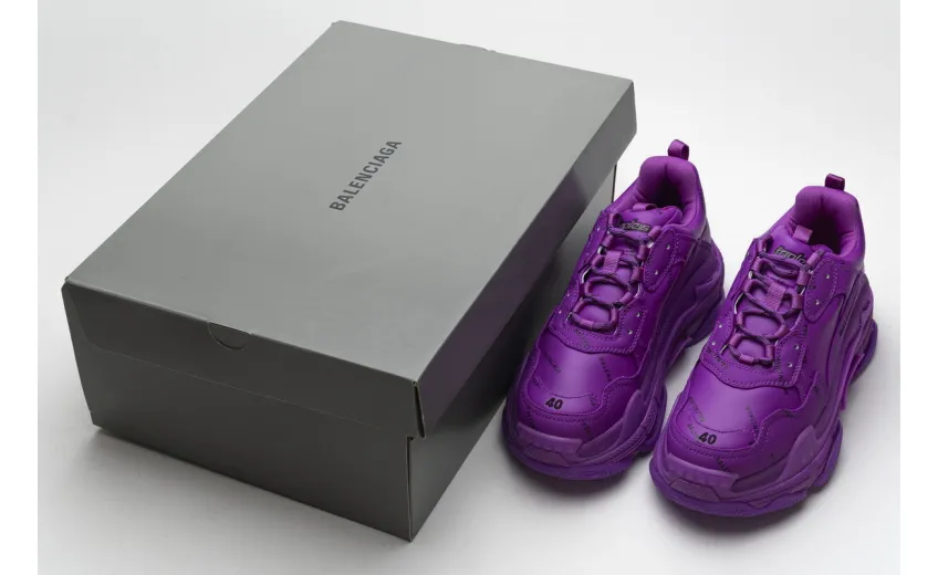 Bstsneaker- Balenciaga Triple S Letter Plum Red 536737 W2FA1 9016 