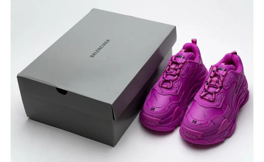 Bstsneaker-Mid Quality Balenciaga Triple S Letter Pulm Powder 524039 W2FA1 7634 (1:1Batch)
