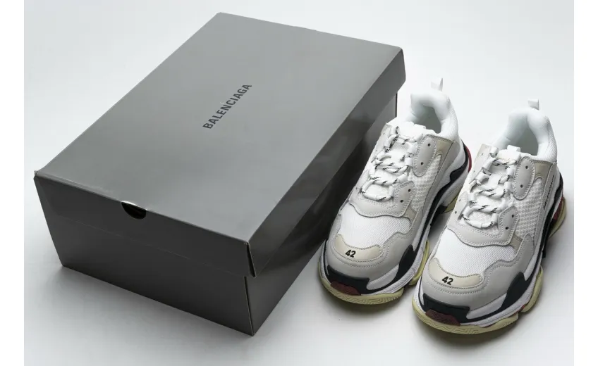 Bstsneaker- Balenciaga Triple S White Dark Grey Red 541624 W06E2 1790 
