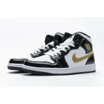 Bstsneaker- Jordan 1 Mid Patent Black White Gold 852542-007 
