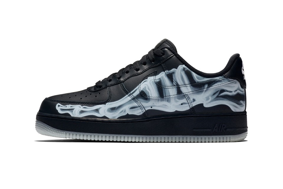 Bstsneaker- Nike Air Force 1 Low Black Skeleton Halloween (2019) BQ7541 001   