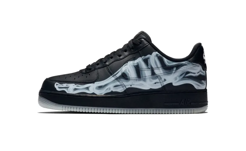 Bstsneaker- Nike Air Force 1 Low Black Skeleton Halloween (2019) BQ7541 001   
