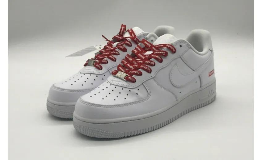 Bstsneaker- Nike Air Force 1 Low Supreme White-Red CU9225-100  