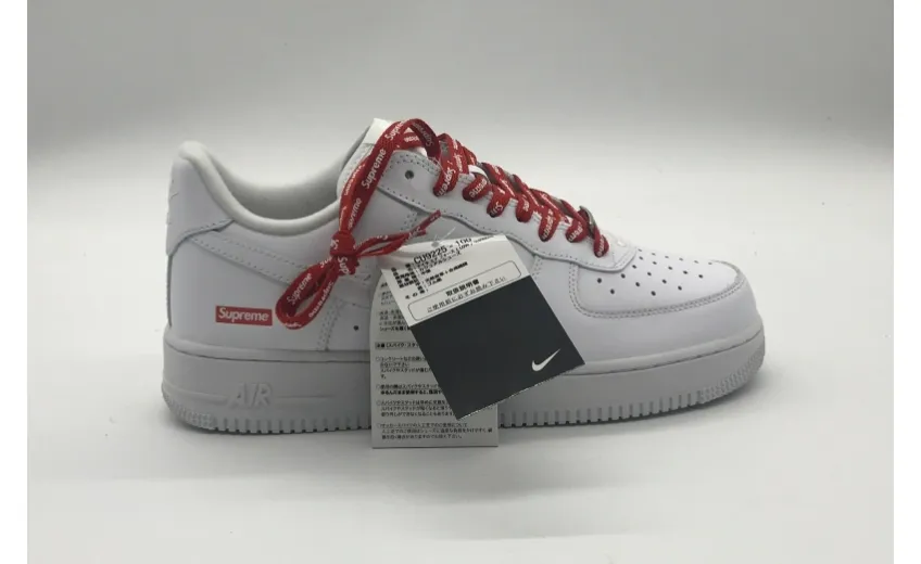Bstsneaker- Nike Air Force 1 Low Supreme White-Red CU9225-100  