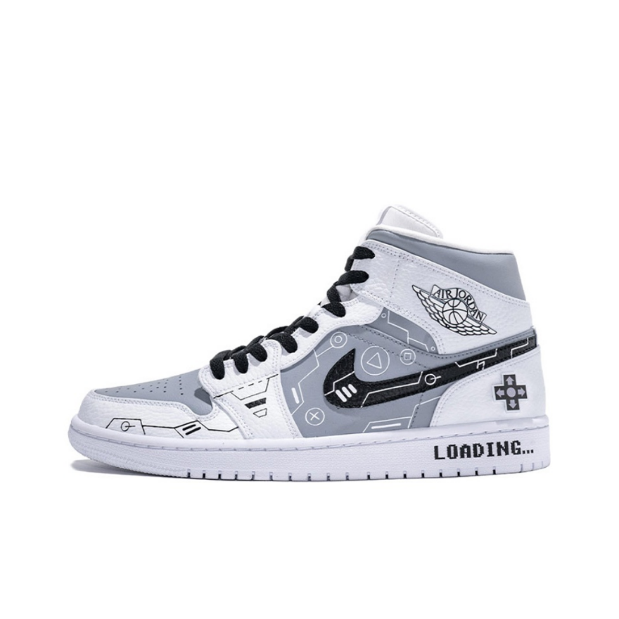 Bstsneaker- Nike Air Jordan 1 Mid PS5 White Grey Black 554724-130 