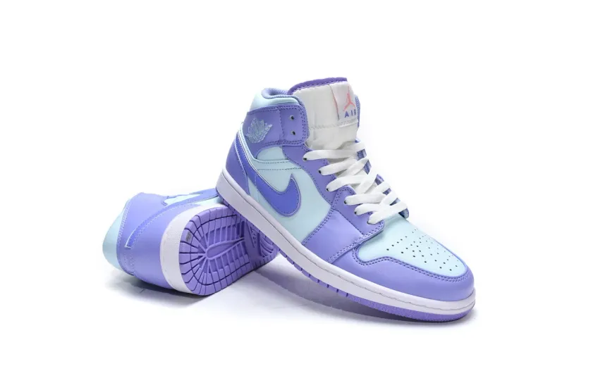 Bstsneaker- Nike Air Jordan 1 Mid Purple Pulse Aqua 554724-500 