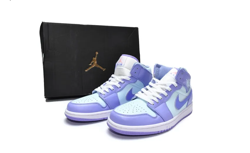 Bstsneaker- Nike Air Jordan 1 Mid Purple Pulse Aqua 554724-500 
