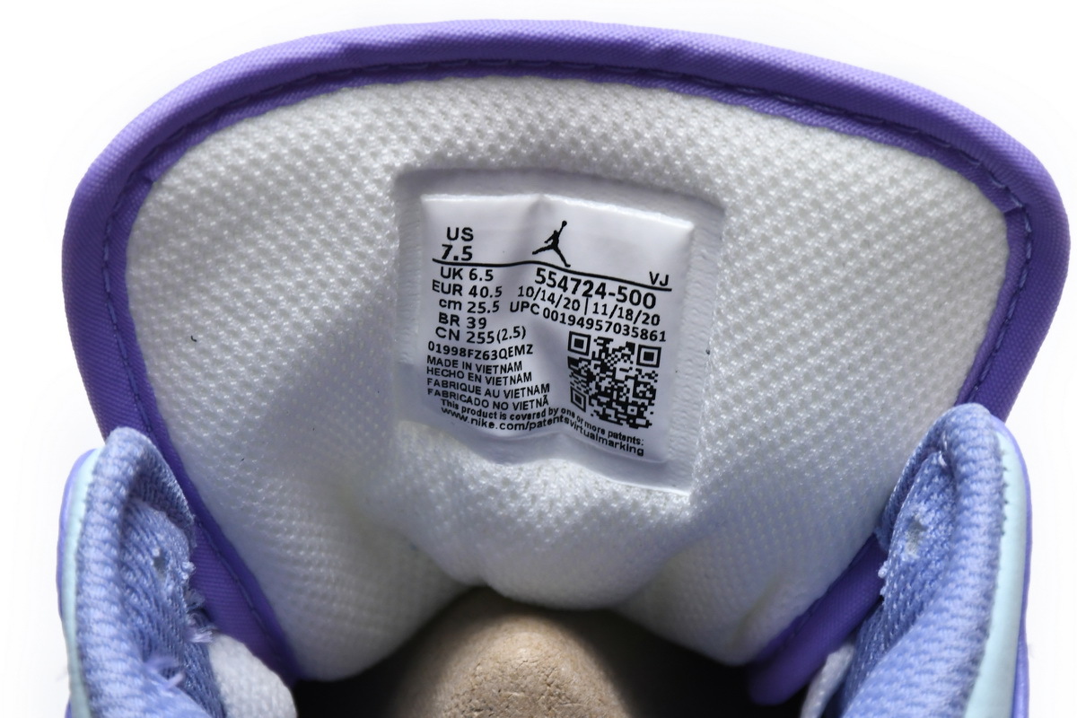 Bstsneaker- Nike Air Jordan 1 Mid Purple Pulse Aqua 554724-500 