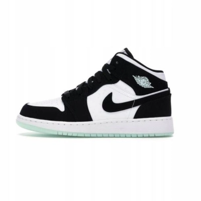 Bstsneaker- Nike AirJordan 1 Mid White Black Teal Tint (GS) BQ6931-103 01