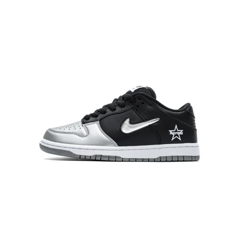 Bstsneaker- Nike SB Dunk Low Supreme Jewel Swoosh Silver CK3480-001 