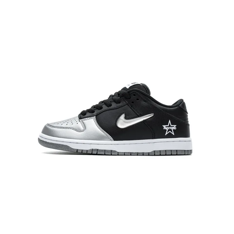  Nike SB Dunk Low Supreme Jewel Swoosh Silver CK3480-001 