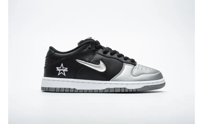 Bstsneaker- Nike SB Dunk Low Supreme Jewel Swoosh Silver CK3480-001 