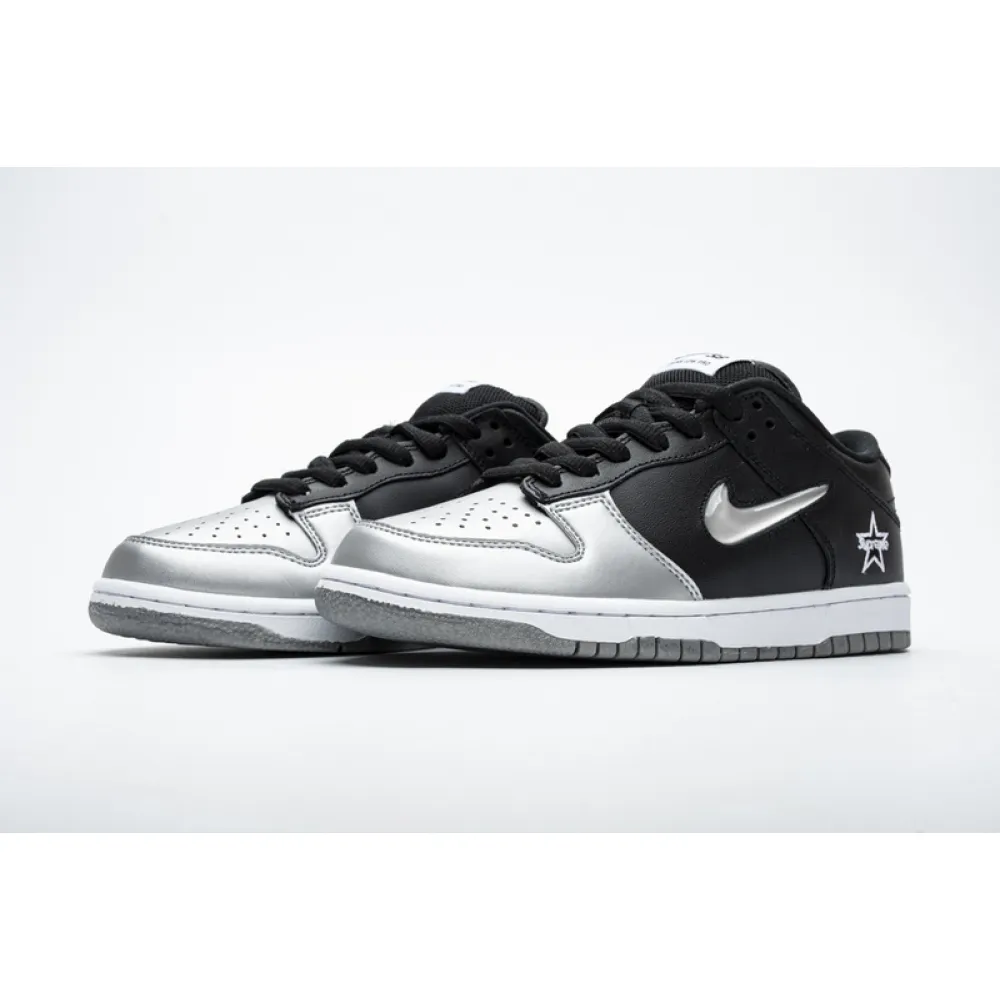 Bstsneaker- Nike SB Dunk Low Supreme Jewel Swoosh Silver CK3480-001 