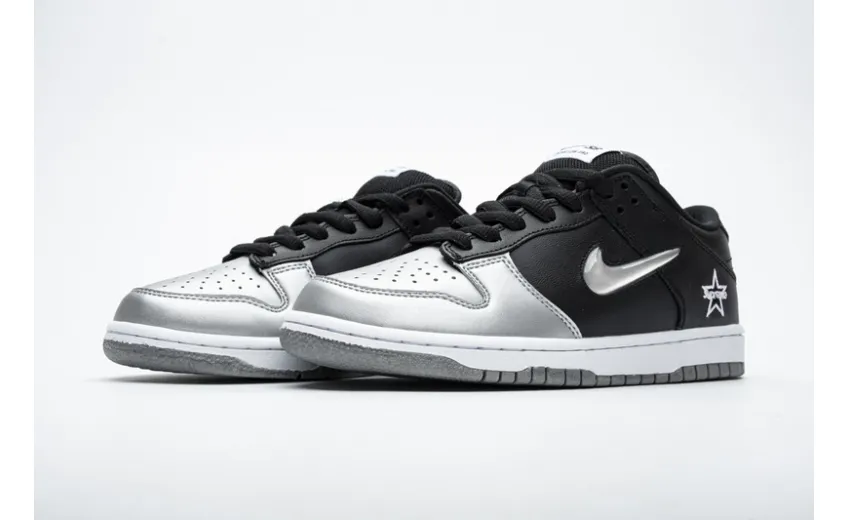 Bstsneaker- Nike SB Dunk Low Supreme Jewel Swoosh Silver CK3480-001 
