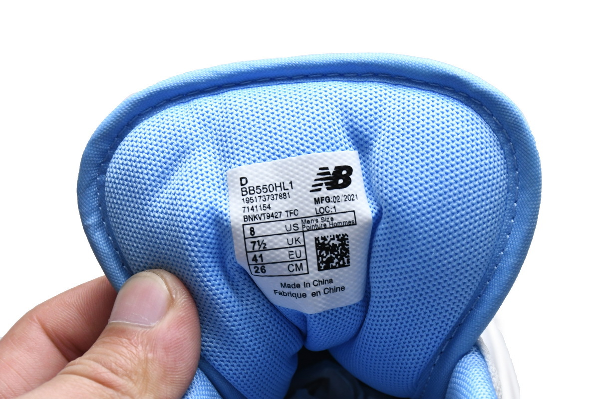 Bstsneaker-New Balance 550 UNC White Bule