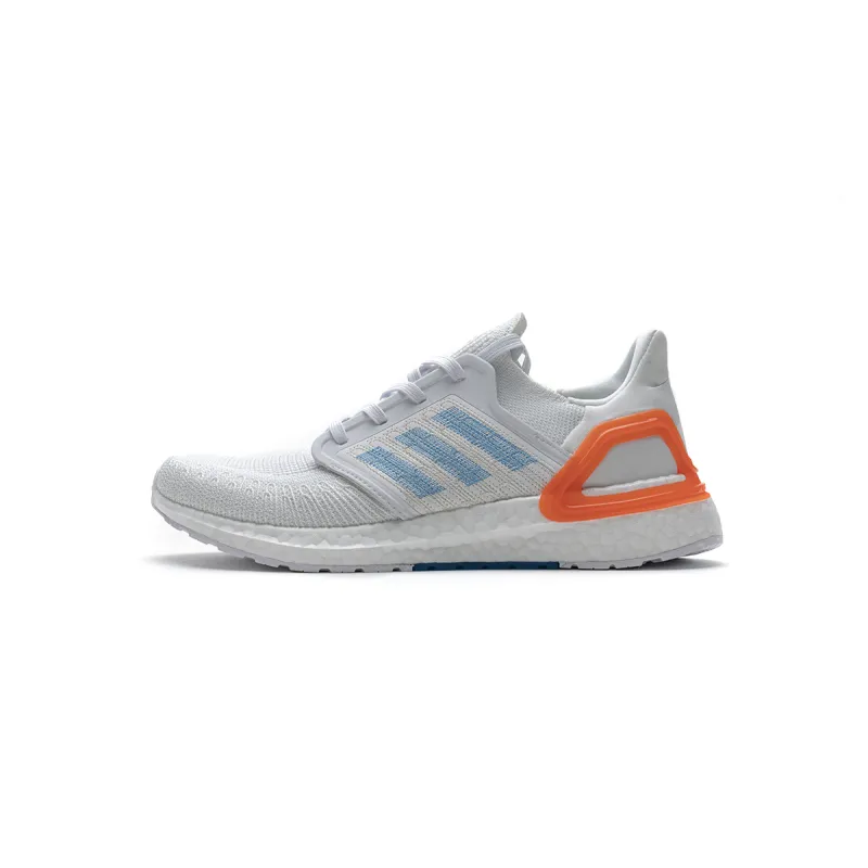  Adidas Ultra Boost 20 White Sharp Blue True Orange EG0768 