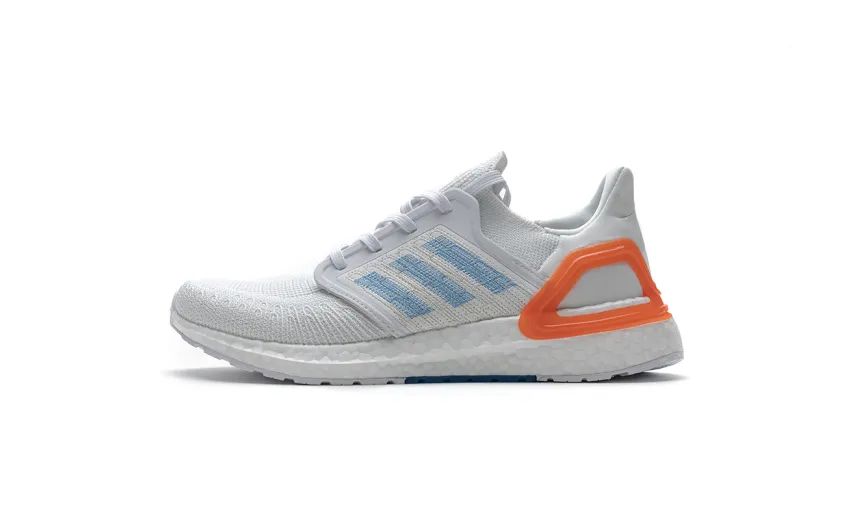  Adidas Ultra Boost 20 White Sharp Blue True Orange EG0768 