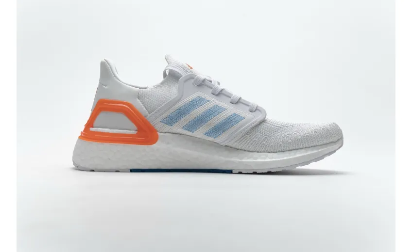  Adidas Ultra Boost 20 White Sharp Blue True Orange EG0768 