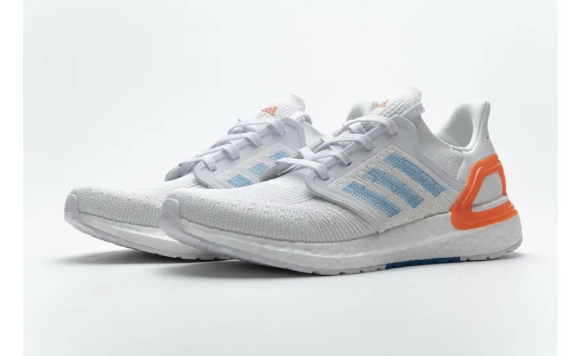  Adidas Ultra Boost 20 White Sharp Blue True Orange EG0768 