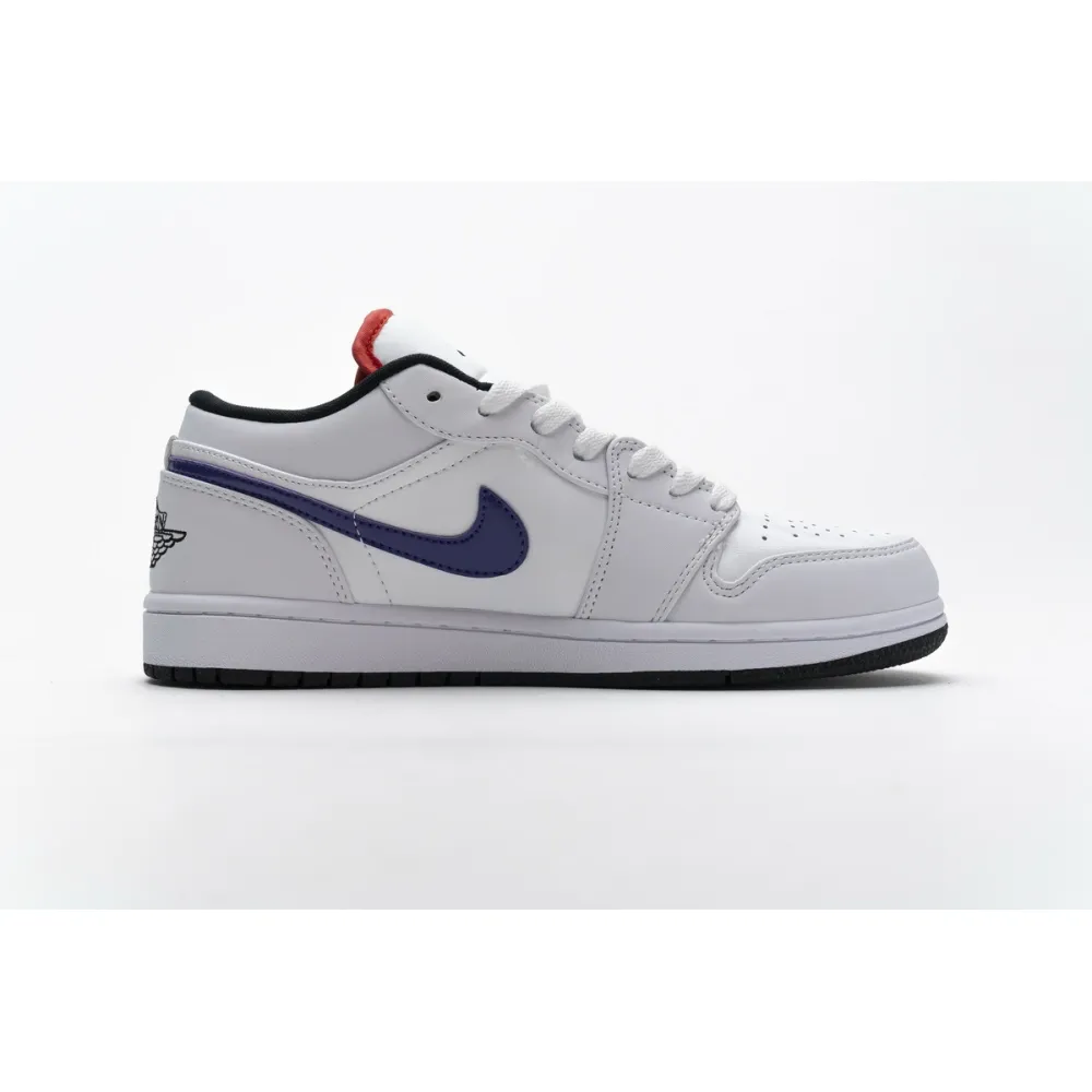 Bstsneaker- Air Jordan 1 Low White Multi-Color CW7009-100 