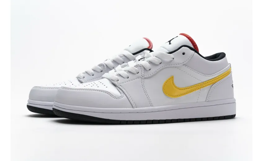 Bstsneaker- Air Jordan 1 Low White Multi-Color CW7009-100 