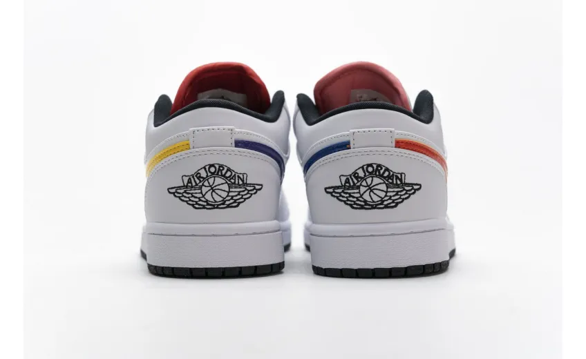 Bstsneaker- Air Jordan 1 Low White Multi-Color CW7009-100 