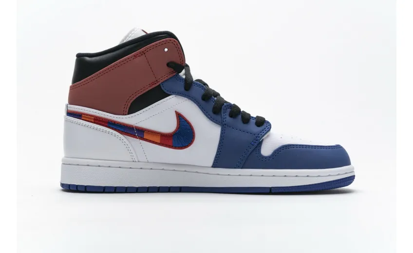 Bstsneaker- Air Jordan 1 Mid Multi-Color Swoosh 852542-146 