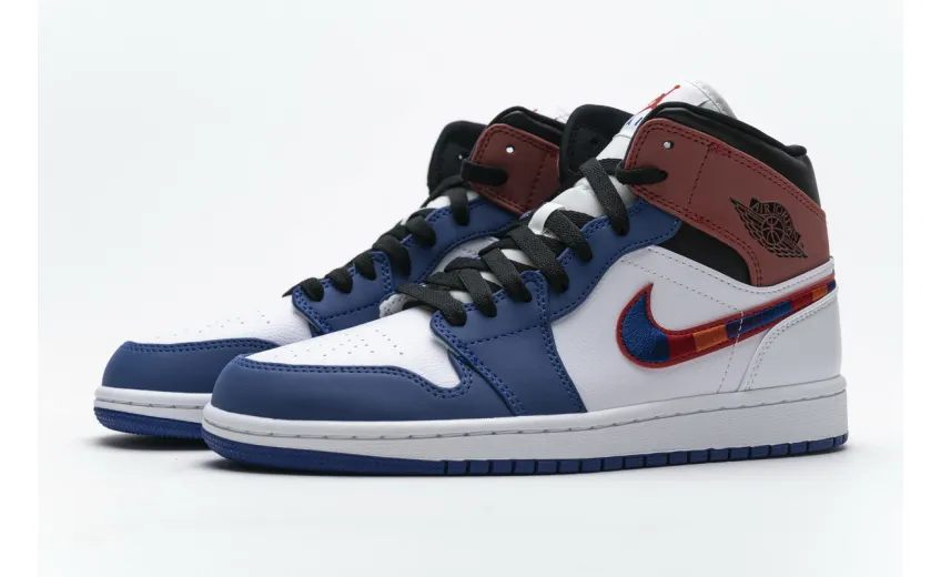 Bstsneaker- Air Jordan 1 Mid Multi-Color Swoosh 852542-146 