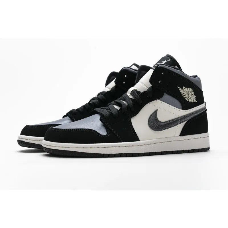 Bstsneaker- Air Jordan 1 Mid Satin Grey Toe 852542-011  