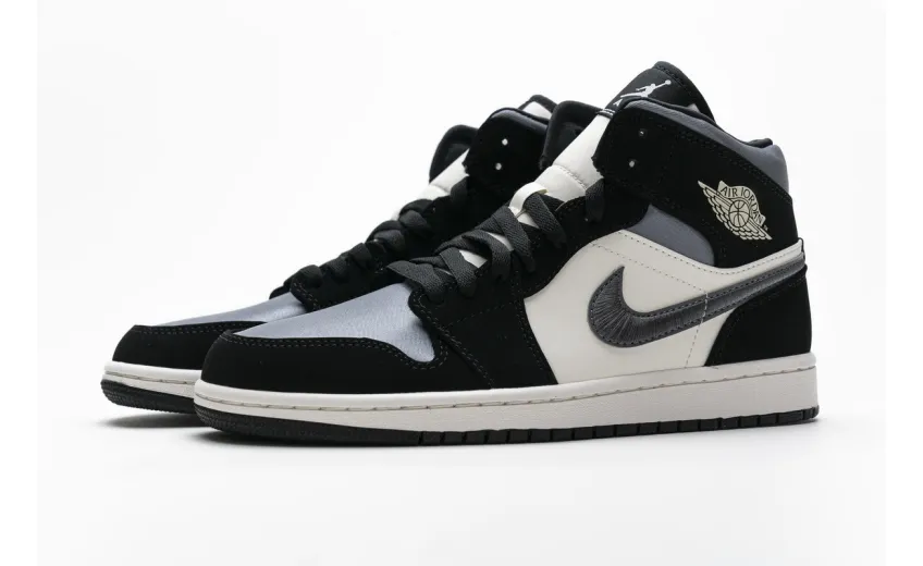 Bstsneaker- Air Jordan 1 Mid Satin Grey Toe 852542-011  