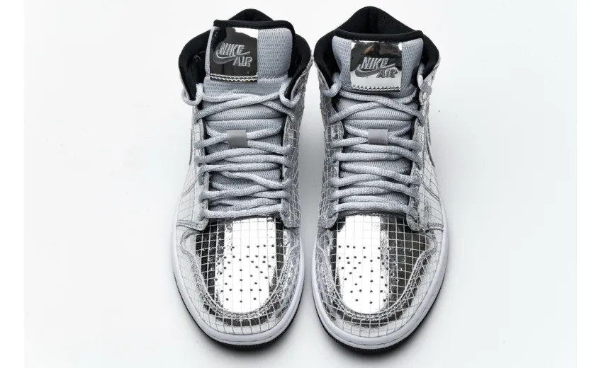 Bstsneaker- Air Jordan 1 Mid SE Disco Metallic Silver (W) CU9304-001 
