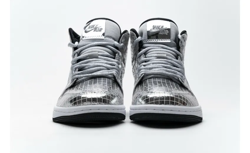 Bstsneaker- Air Jordan 1 Mid SE Disco Metallic Silver (W) CU9304-001 