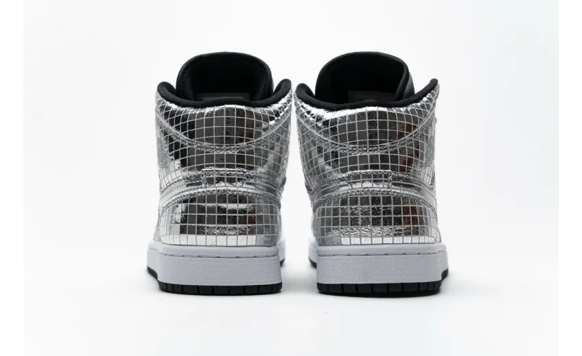 Bstsneaker- Air Jordan 1 Mid SE Disco Metallic Silver (W) CU9304-001 