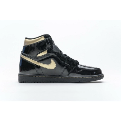 Bstsneaker- Air Jordan 1 Retro High Black Metallic Gold (2020) 555088-032  02