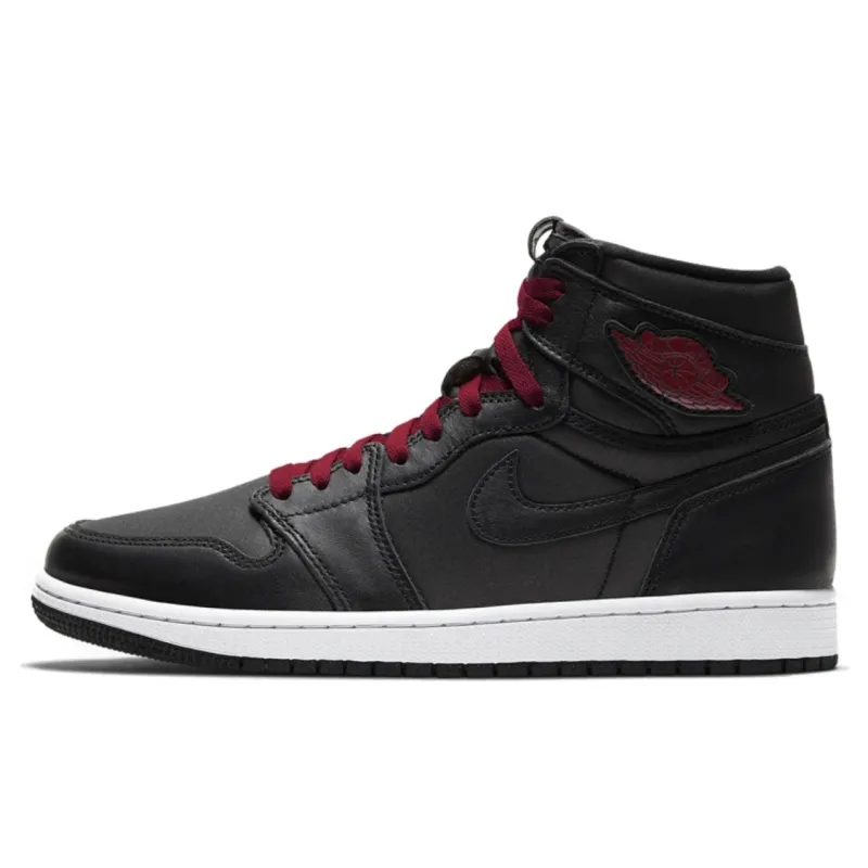 Bstsneaker- Air Jordan 1 Retro High Black Satin Gym Red 555088-060 