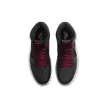Bstsneaker- Air Jordan 1 Retro High Black Satin Gym Red 555088-060 