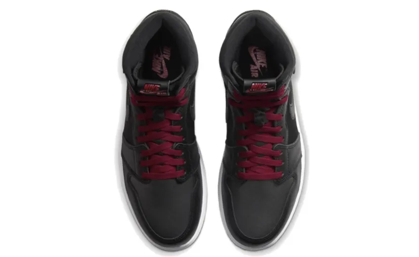 Bstsneaker- Air Jordan 1 Retro High Black Satin Gym Red 555088-060 