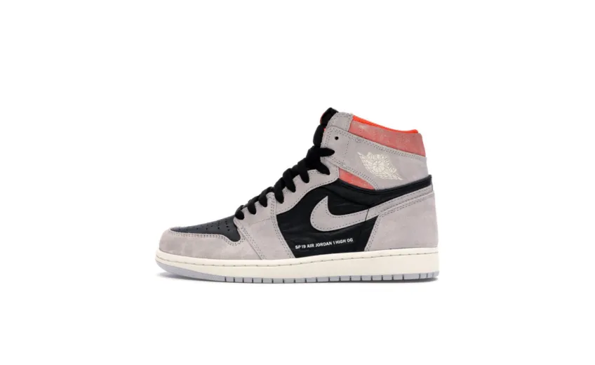 Bstsneaker- Air Jordan 1 Retro High Neutral Grey Hyper Crimson 555088-018 