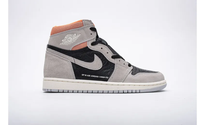 Bstsneaker- Air Jordan 1 Retro High Neutral Grey Hyper Crimson 555088-018 