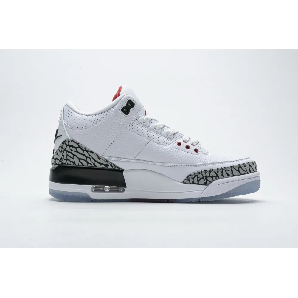 Air Jordan 3 Retro Free Throw Line White Cement 923096-101 