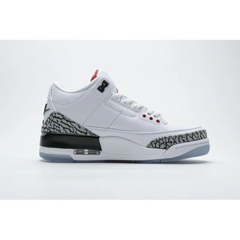  Air Jordan 3 Retro Free Throw Line White Cement 923096-101 